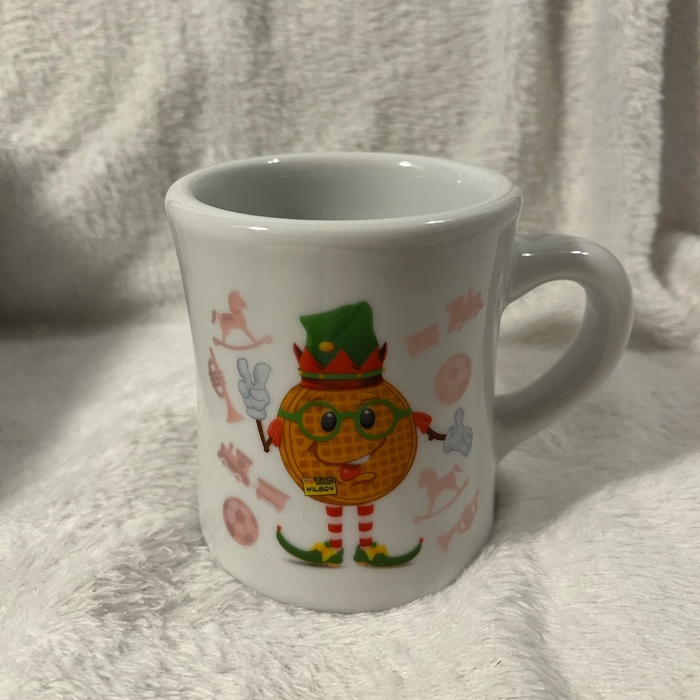 Waffle House Happy Holidays Christmas Mugs White Tuxton Ceramic